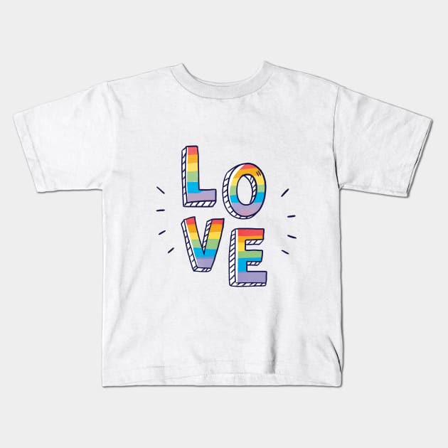 Love is love. Rainbow pride Kids T-Shirt by alterkiri